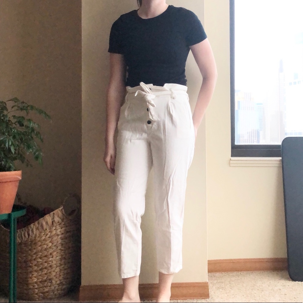 White tie waist pants